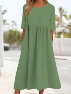 Vestido Mídi Casual Verde 7