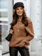 Suéter Casual Feminino Marrom 2