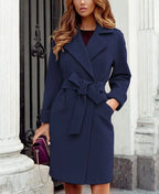 Casaco Feminino de Lã Batida Azul Marinho 5