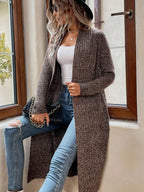 Cardigan Longo Ponto Aberto Marrom 3