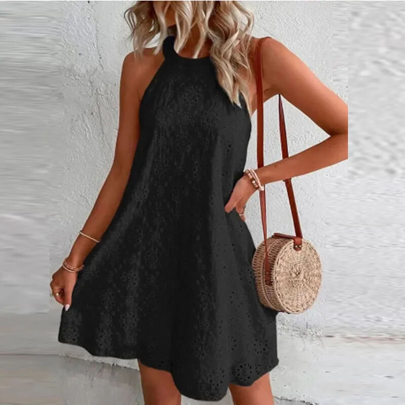 Vestido Curto de Laise Preto 5