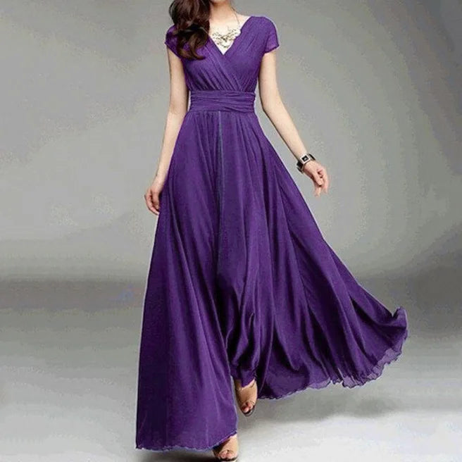 Vestido Longo Elegante Roxo 03
