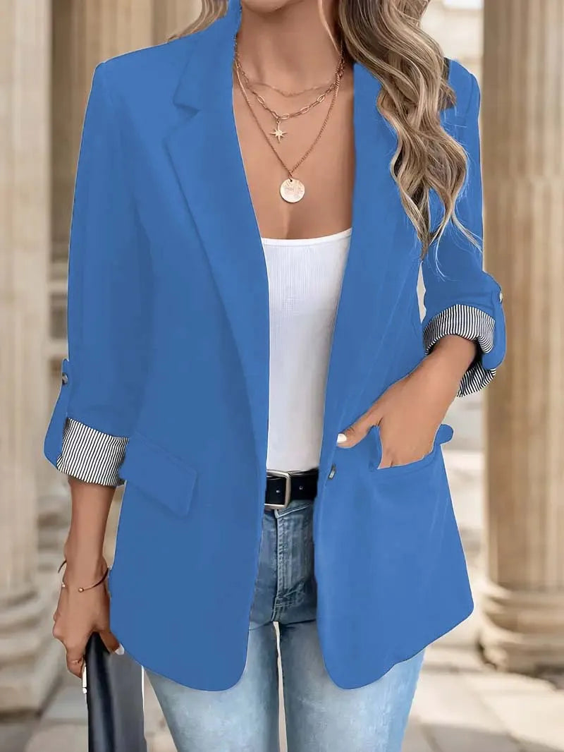 Blazer Feminino Casual Azul 03