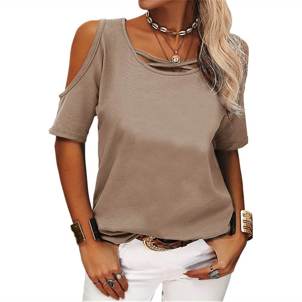 Blusa Casual Ombro Aberto Feminina