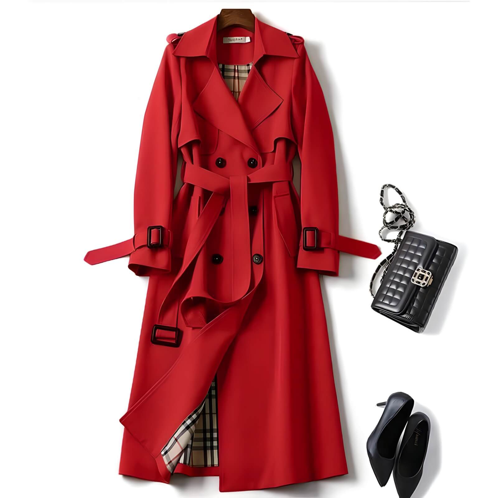 Trench Coat Feminino Alfaiataria Alongado com Cinto Holbrook