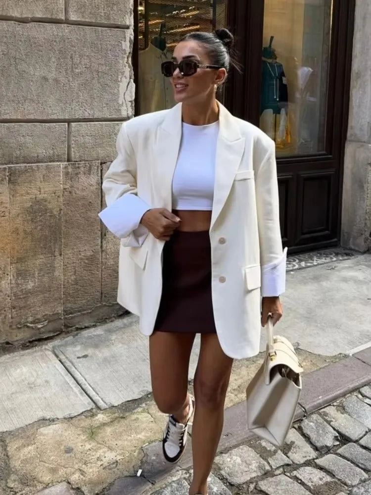 Blazer Elegante Bege 08