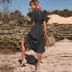 Vestido Mídi com Abotoamento Preto 7