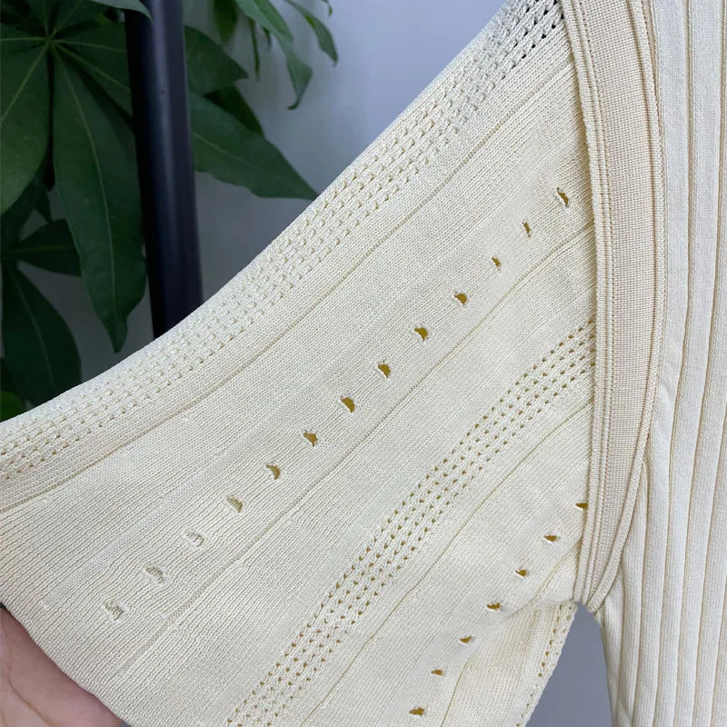 Vestido Midi de Malha Off White 05