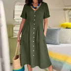 Vestido Mídi com Abotoamento Verde 3