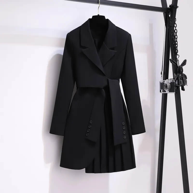 Blazer Longo Casual Preto 4