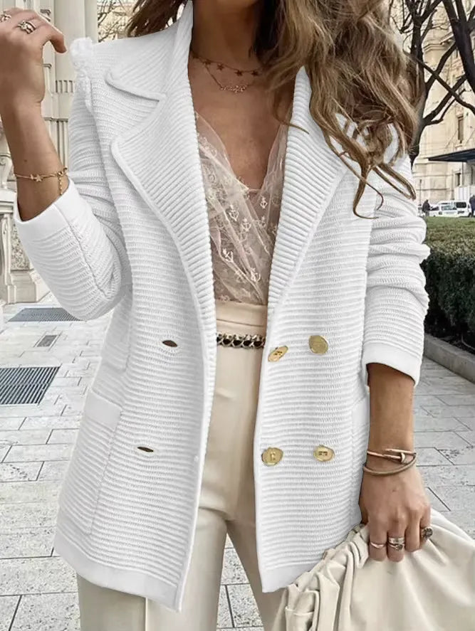 Casaco Feminino Casual Branco 4