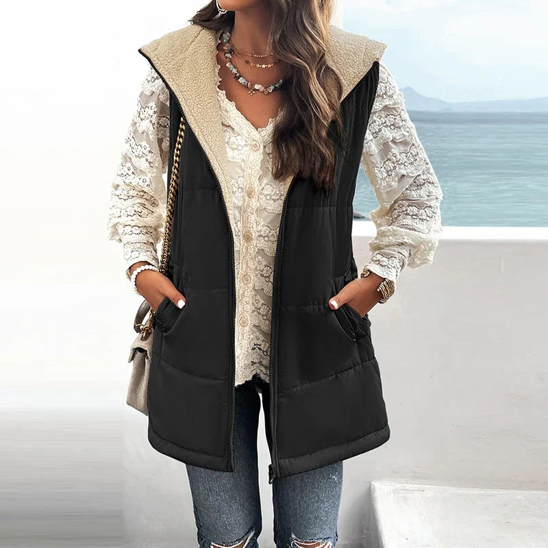 44333890339072|44333890437376|44333890502912|44333890568448|Colete Feminino Forrado Preto 544333890601216