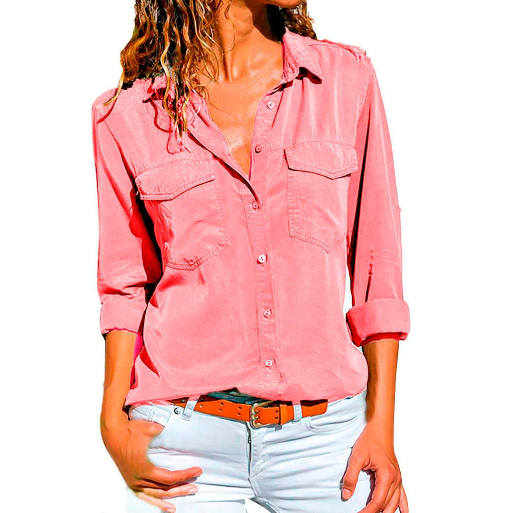 Camisa Casual Heliopsis Rosa / P 33