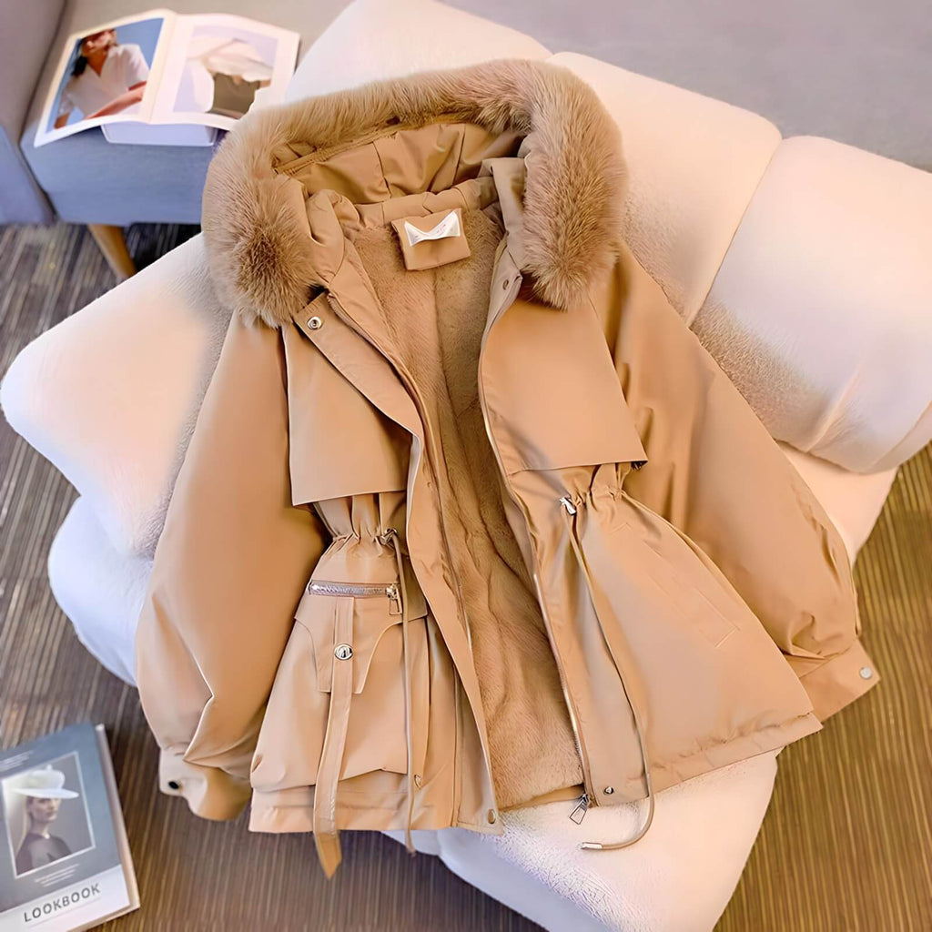 Jaqueta Feminina de Parka Creme 4