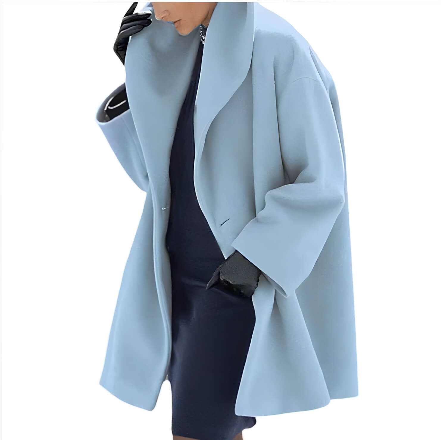 Casaco Feminino de Lã Batida Azul 6