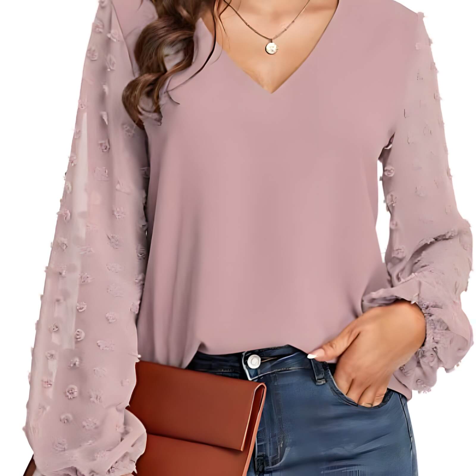Blusa Casual de Chiffon Ruda