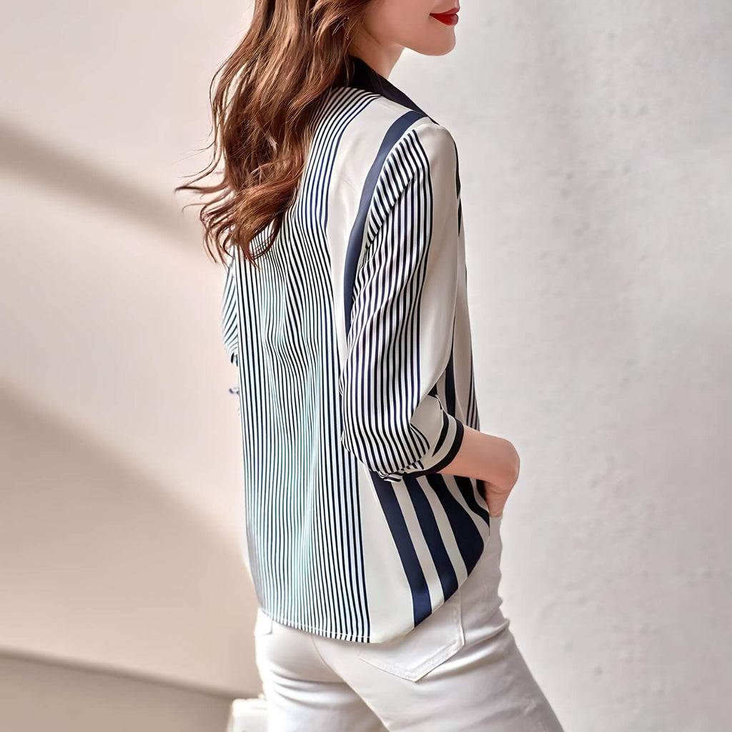 Camisa de Chiffon Listrado 4