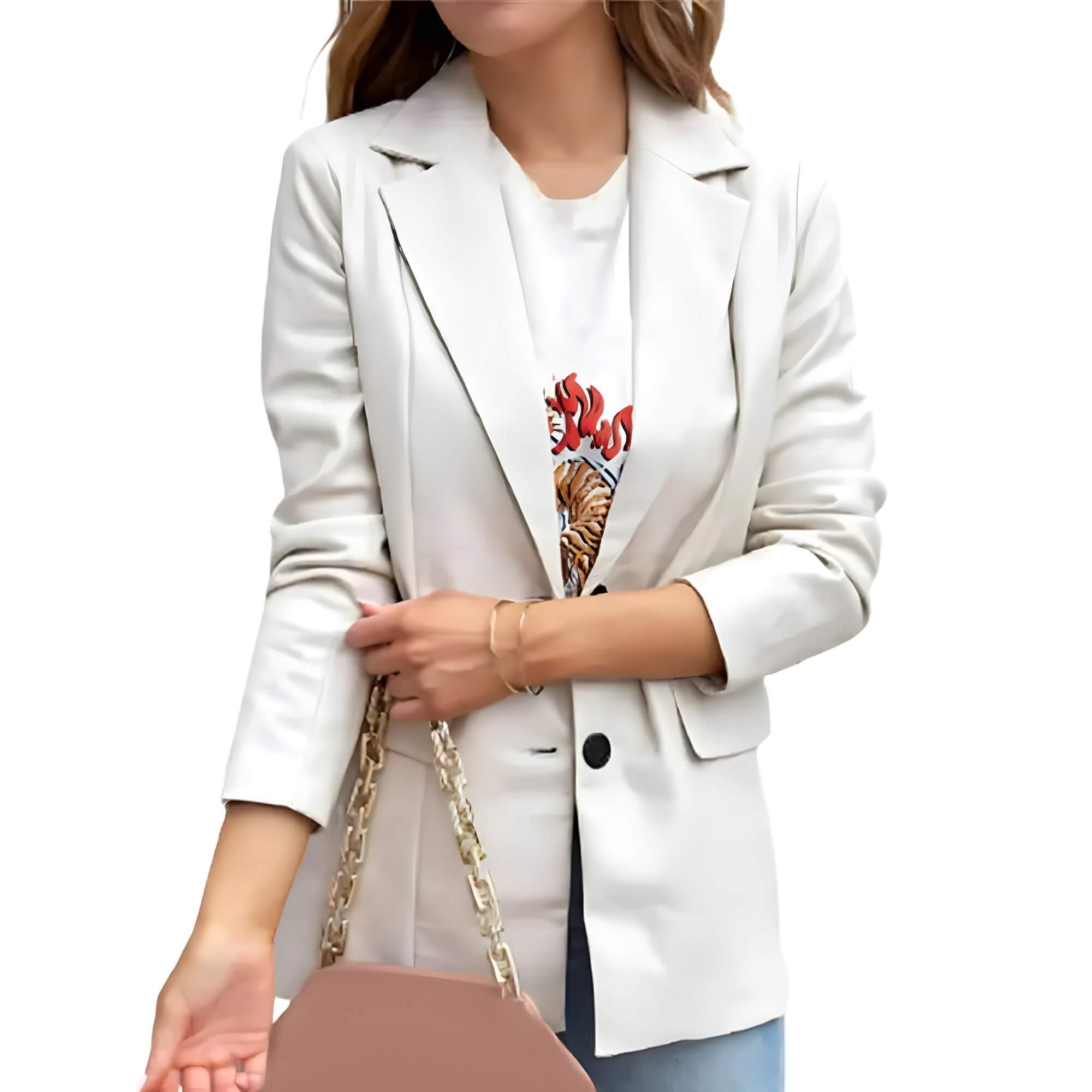 Jaqueta Feminina Alongada Bege 5