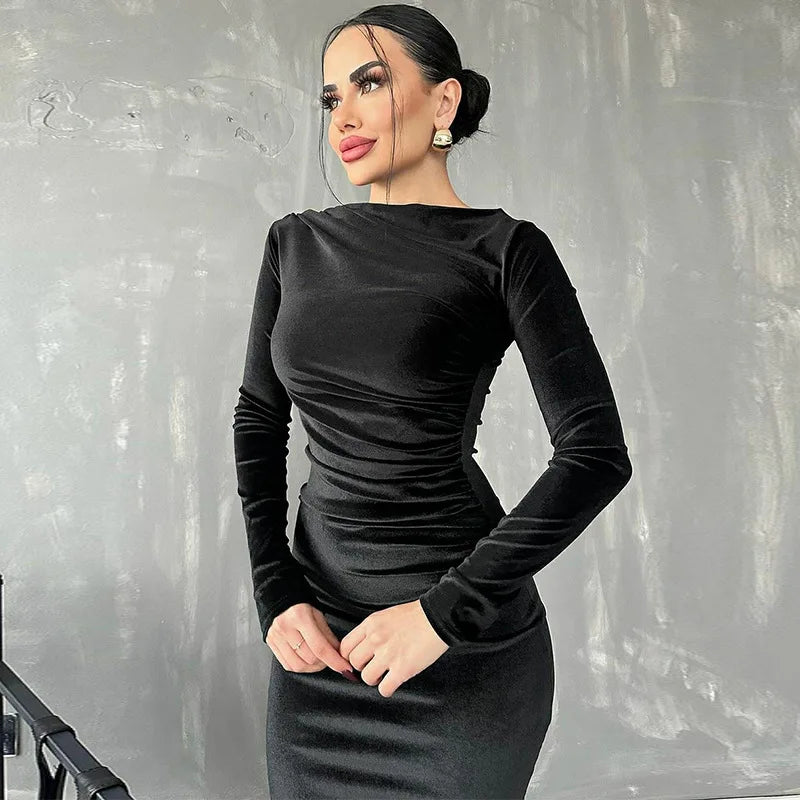 Vestido Midi Elegante Preto 5