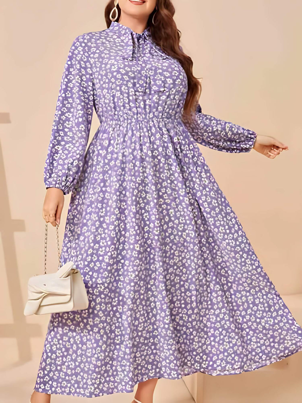 Vestido Mídi Plus Size Lilás 1