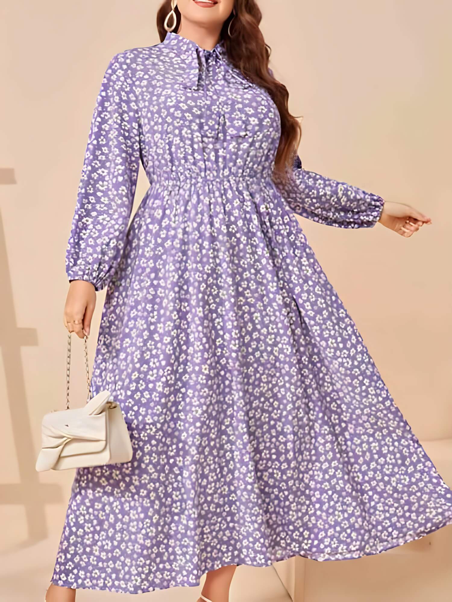 Vestido Mídi Plus Size Lilás 1