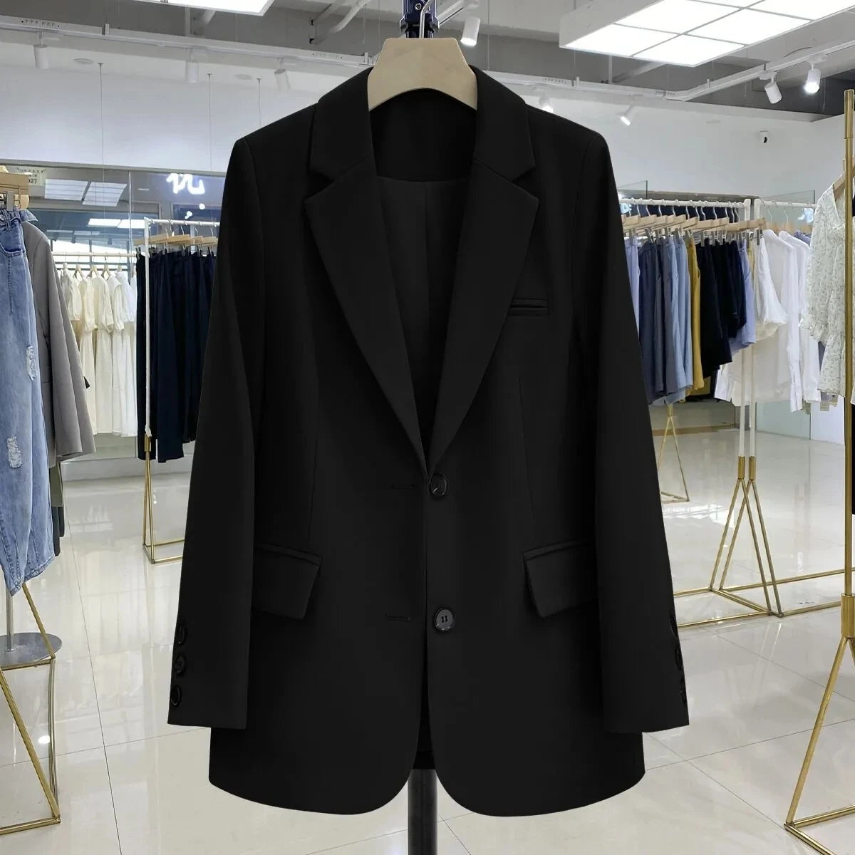Blazer Feminino Casual Preto 6