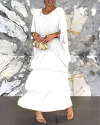 Vestido Longo de Chiffon Marfim 7