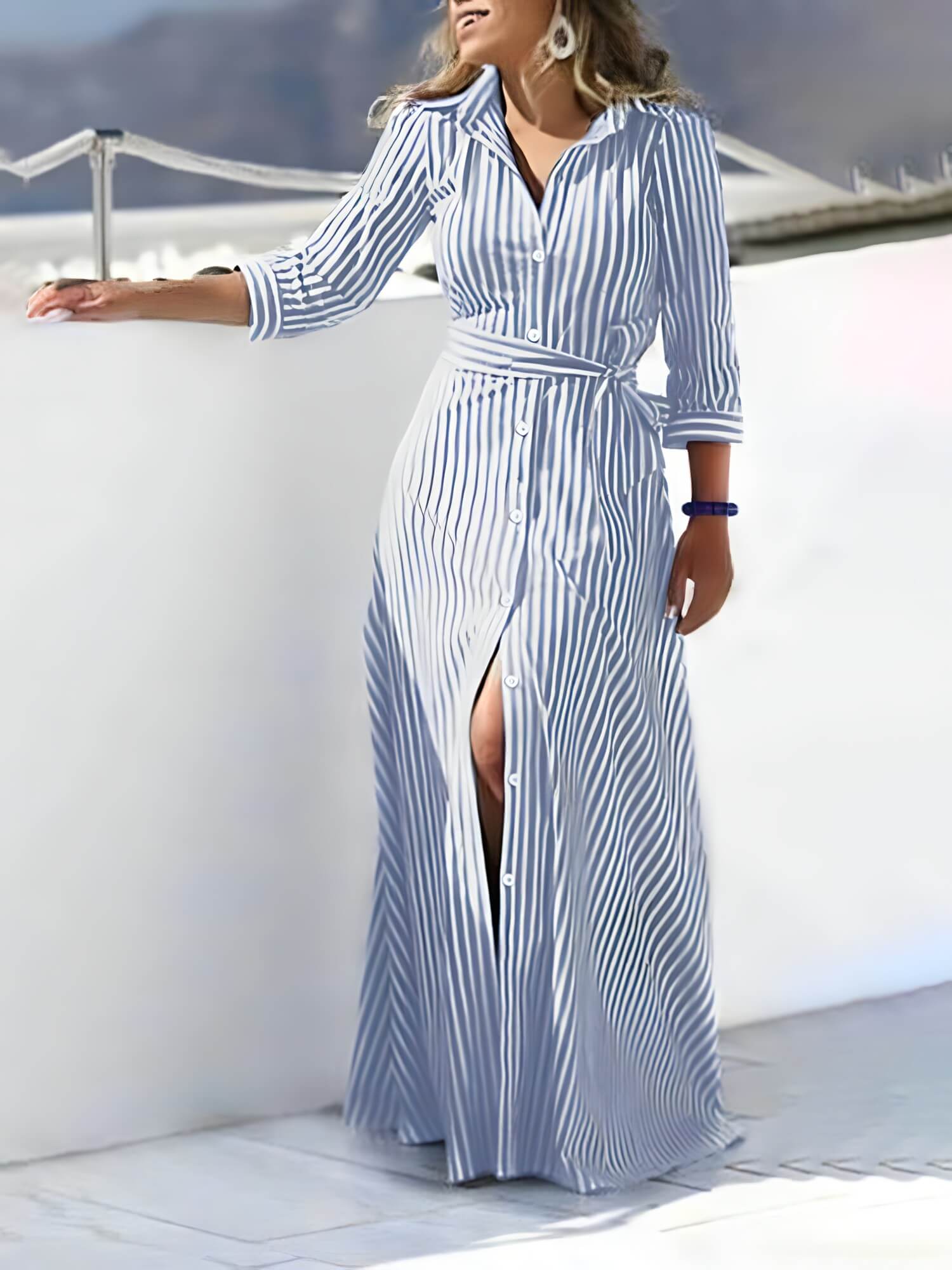 Vestido Longo Casual Azul 1
