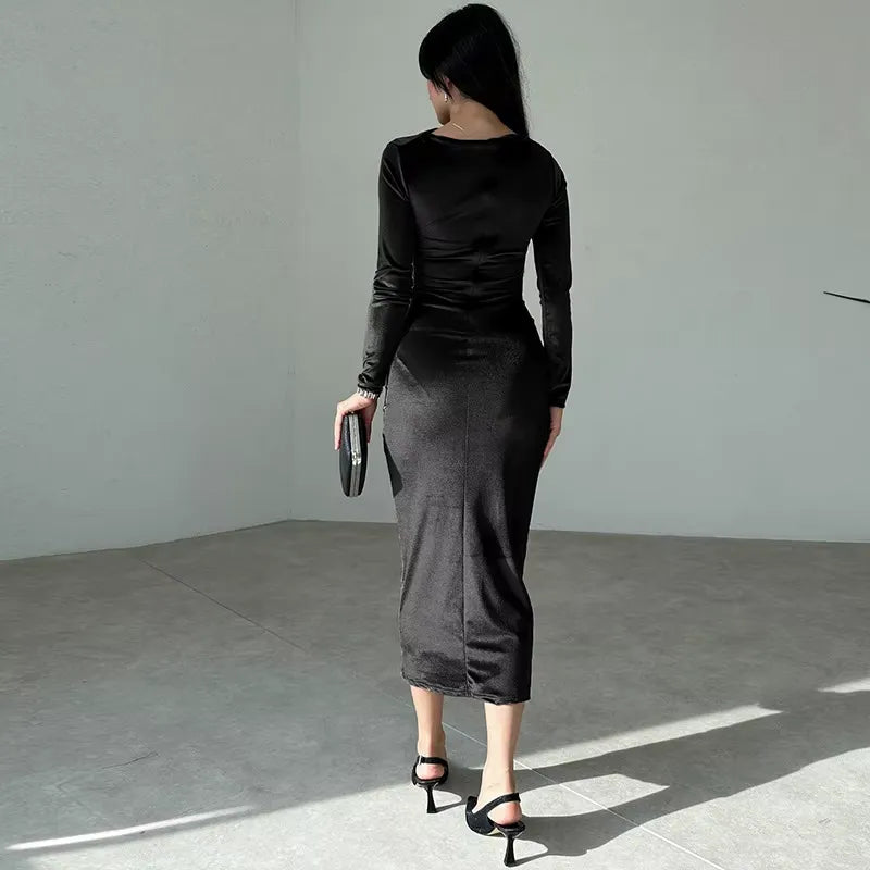 Vestido Midi Elegante Preto 7