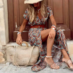 Vestido Longo com Cinto Marrom 2