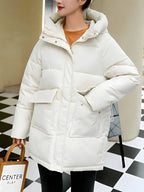 Jaqueta Feminina de Parka Branco 3