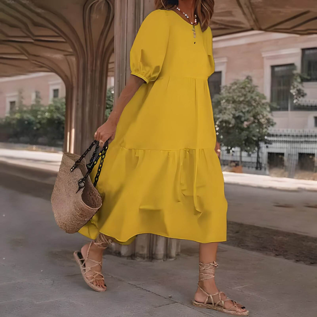 Vestido Mídi Amarelo 9