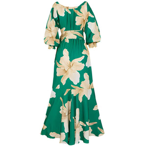 Vestido Longo Casual Verde Estampado 11