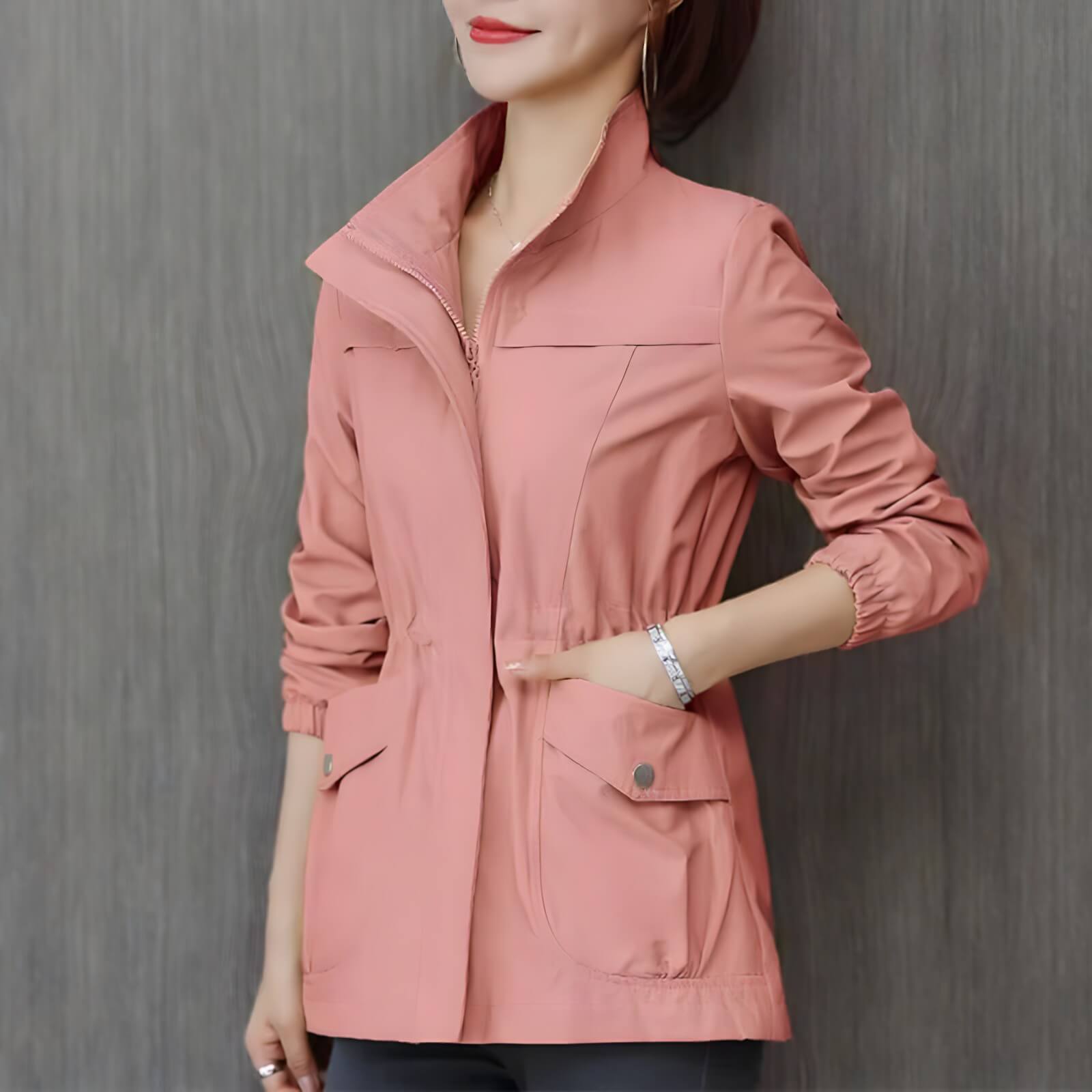 Jaqueta Feminina Casual com Regulador Rosa 4