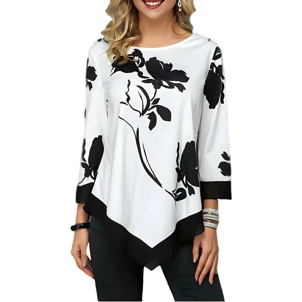 Blusa Floreada Branco 1