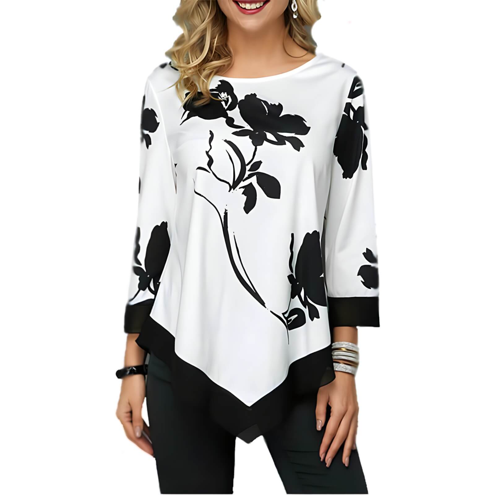 Blusa Floreada Branco 1