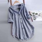 Camisa Feminina Alongada Azul Marinho 4