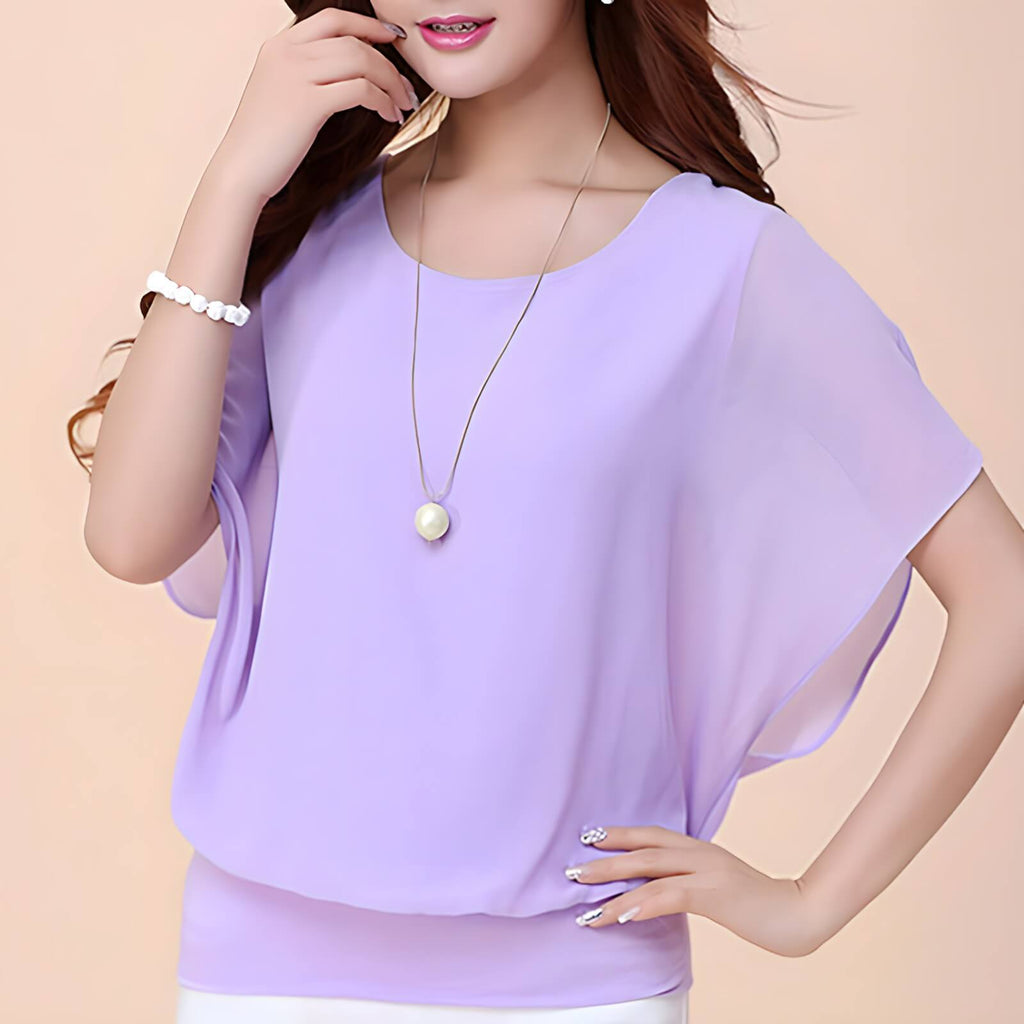 Blusa de Chiffon Lilás 2