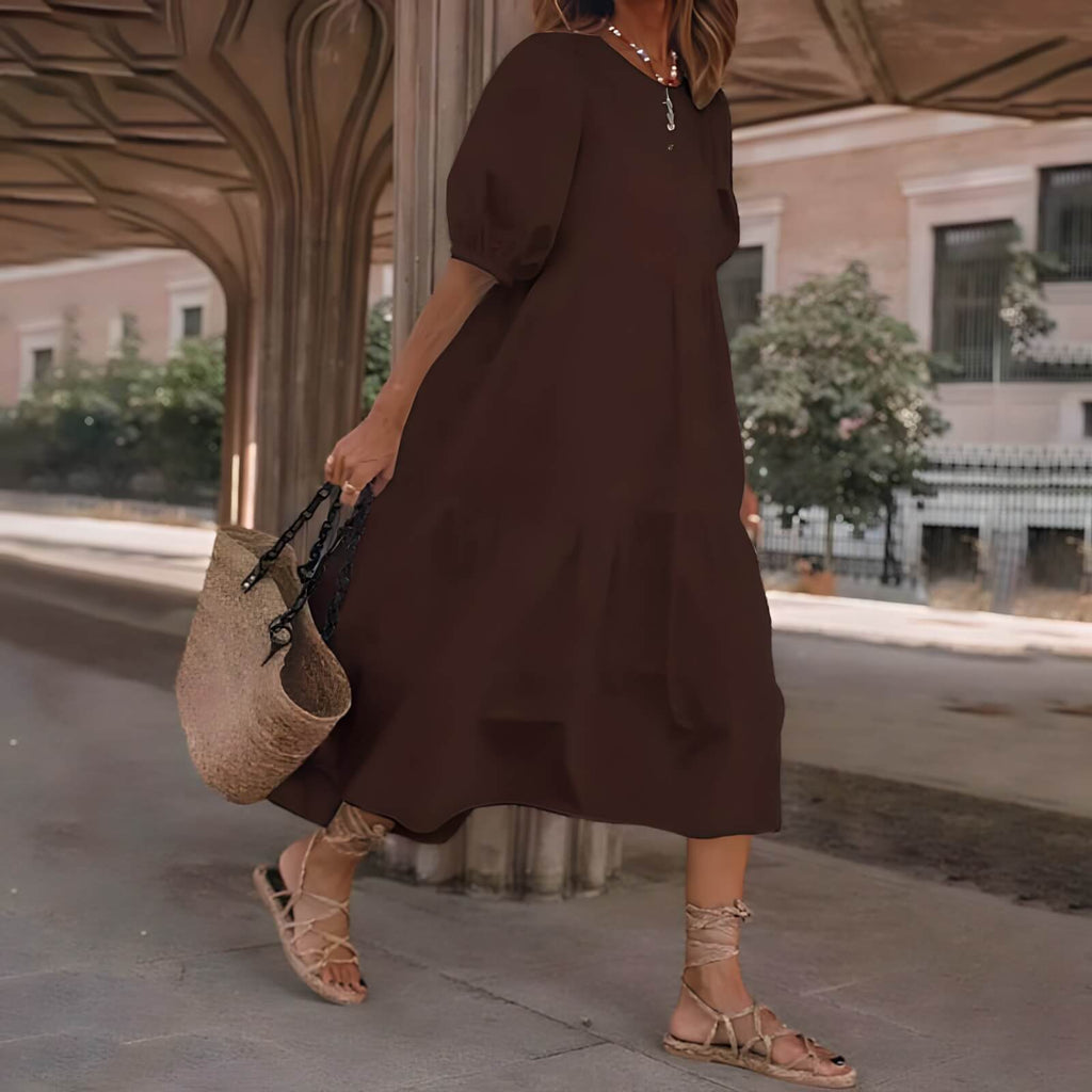 Vestido Mídi Marrom 10