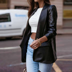 Jaqueta Feminina Alongada Preto 2