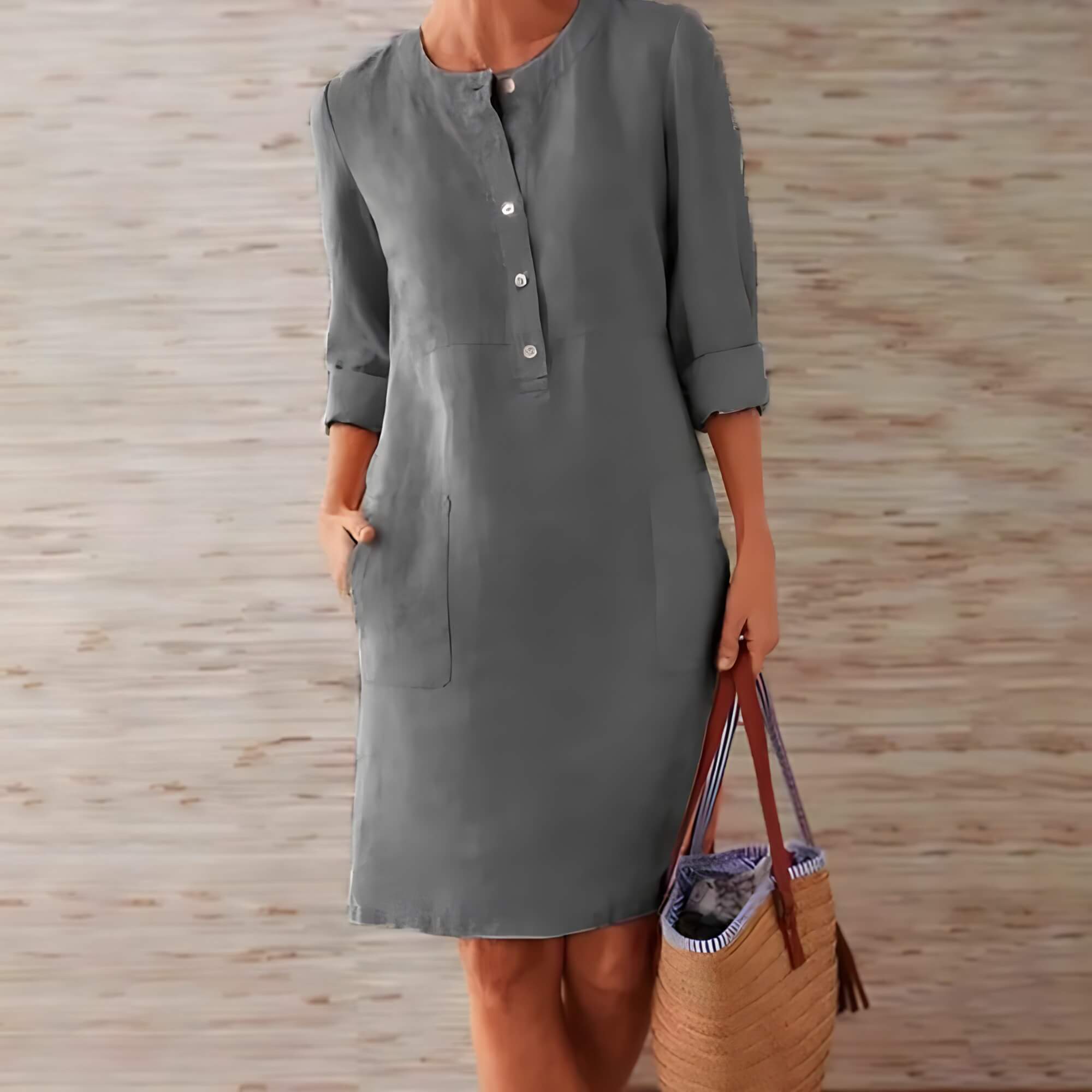 Vestido Curto Cinza Escuro 4