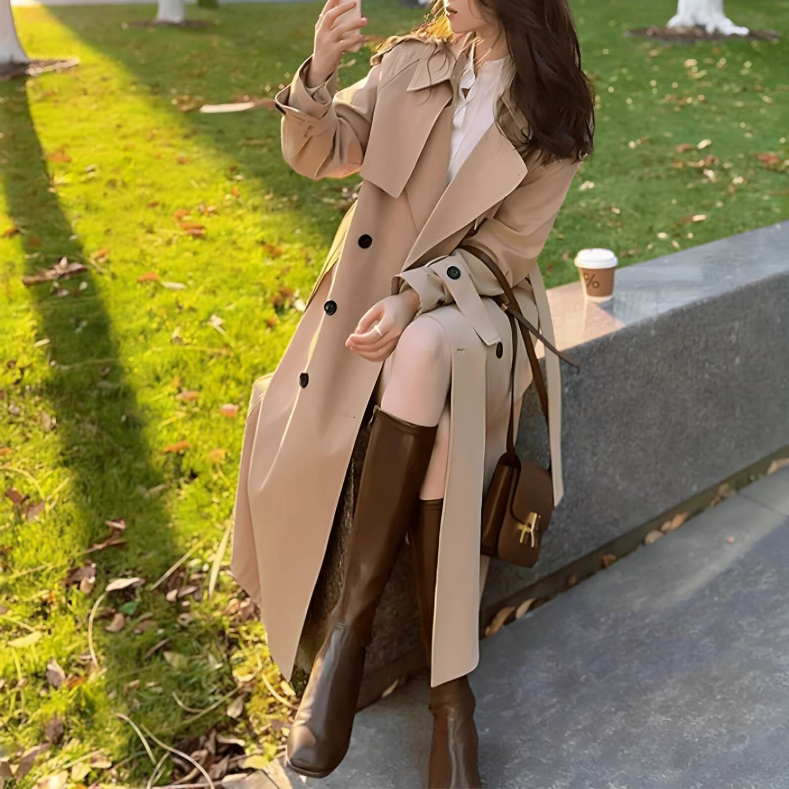 Casaco Longo Feminino Trech Bege 2