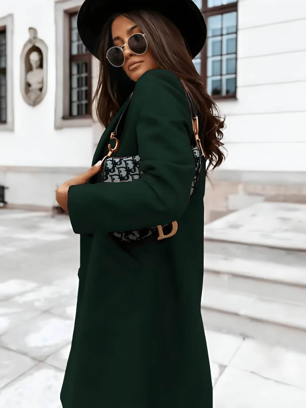 Casaco Feminino Alongado de Lã Batida Verde 18