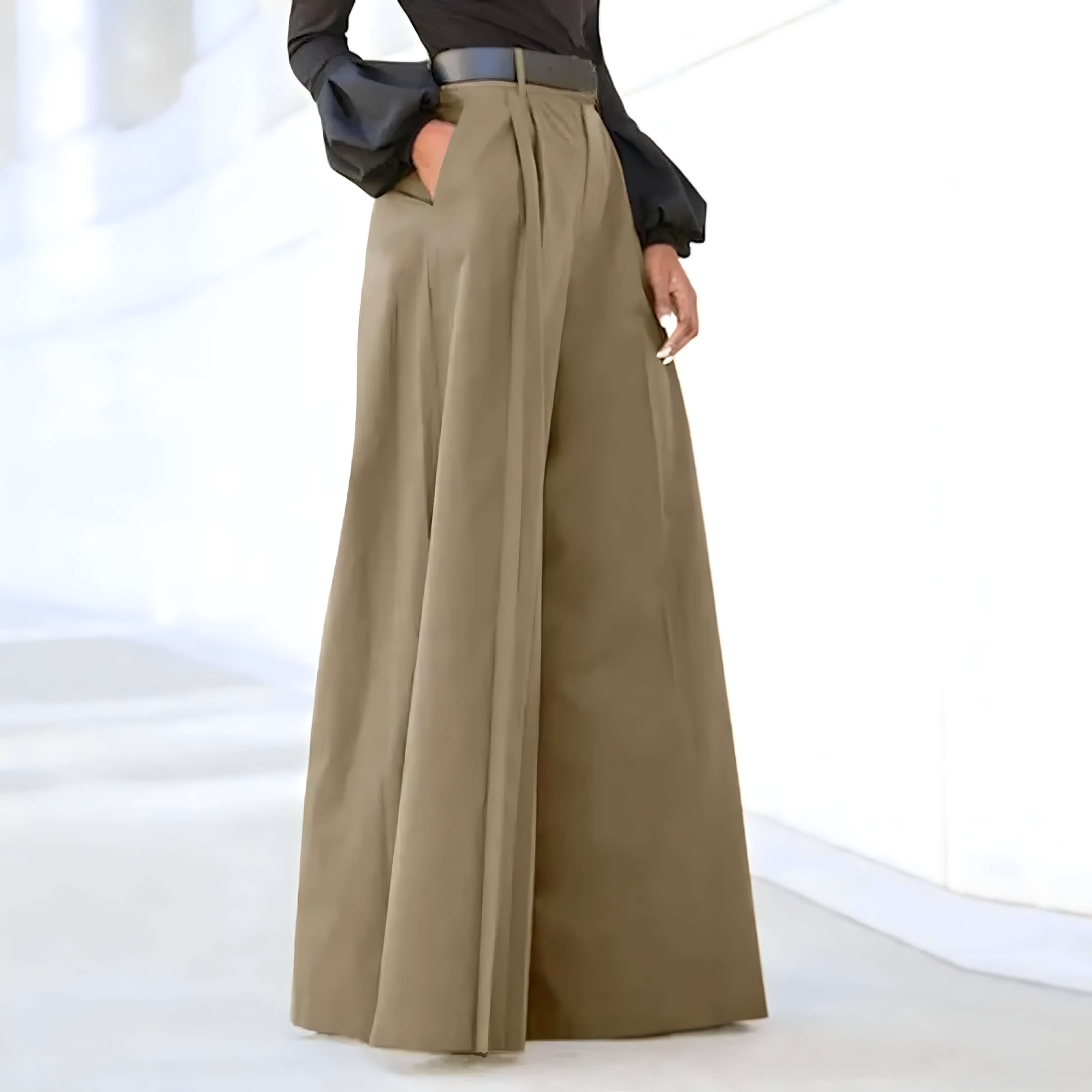 Calça Pantalona Bege 3