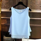 Blusa Regata de Chiffon Azul Claro 3