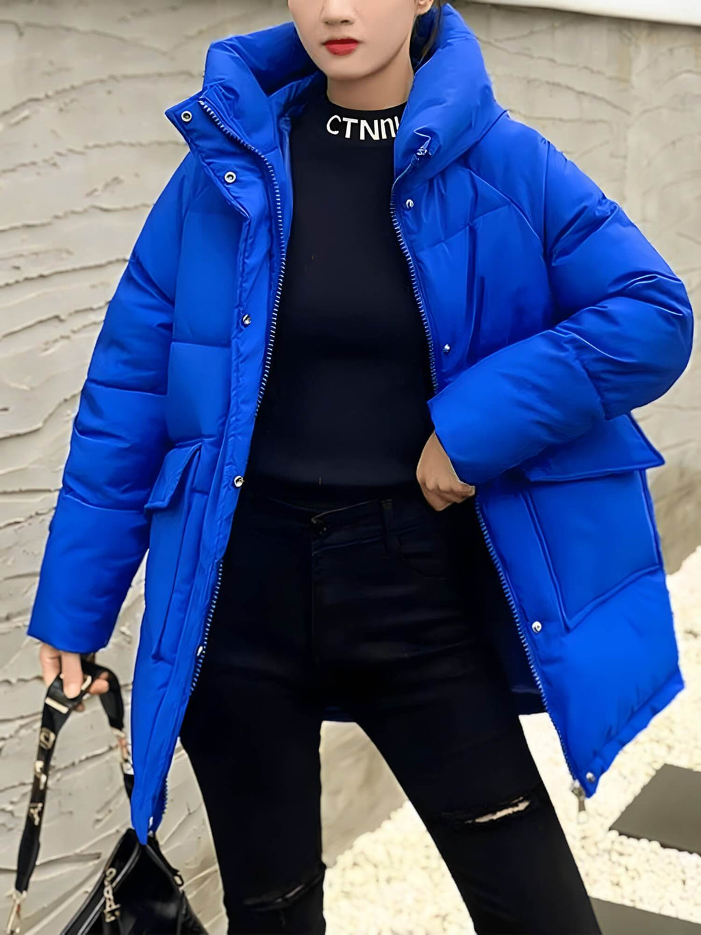 Jaqueta Feminina de Parka Azul 7