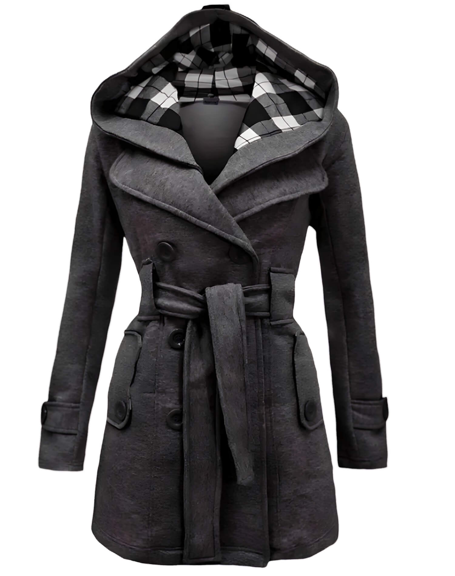 Casaco Feminino de Inverno Cinza Escuro 9