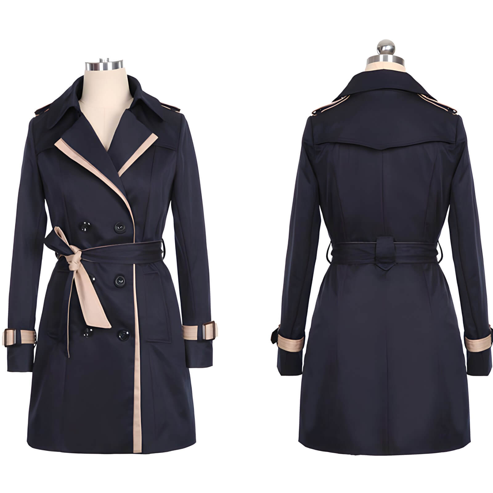 Casaco Feminino Parka Acinturado Preto 6