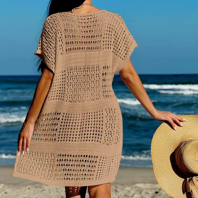 Saída de Praia Crochê Cáqui 06