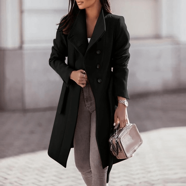 Casaco Feminino Longo Oversized Preto 7